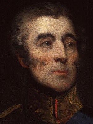 'The Duke of Wellington is standing at half-length, wearing Field Marshal’s uniform, with the Garter star and sash, the badge of the Golden Fleece, and a special badge ordered by the Prince Regent to be worn from 1815 by Knights Grand Cross of the Military Division of the Order of the Bath who were also Knights Companion of the Order of the Garter