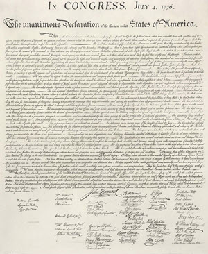 This iis a version of the 1823 William Stone facsimile of the US Declaration of Independence